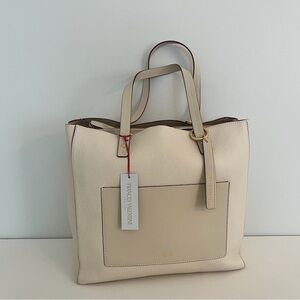 Frances Valentine Tall Chloe Tumbled Leather Bag in Oyster